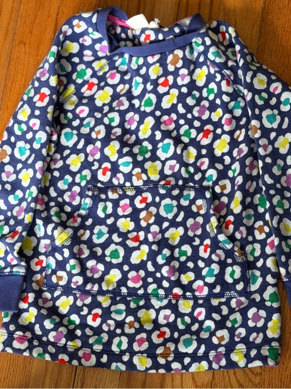 Boden Navy Sweatshirt with Multicolor Spot Print